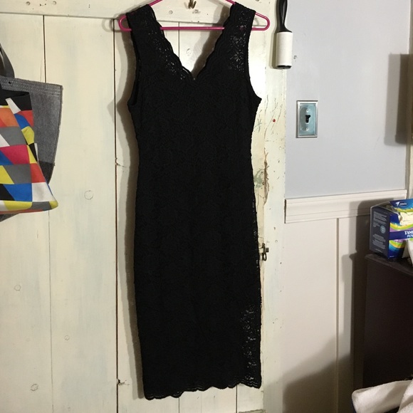 LAST CALL! Black lace dress. Knee length.