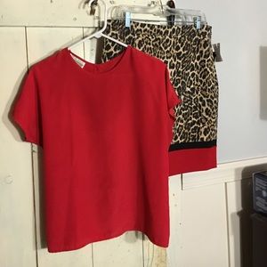 8/M Cheetah skirt &top combo! New with tags skirt.