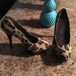 Leopard print high heels