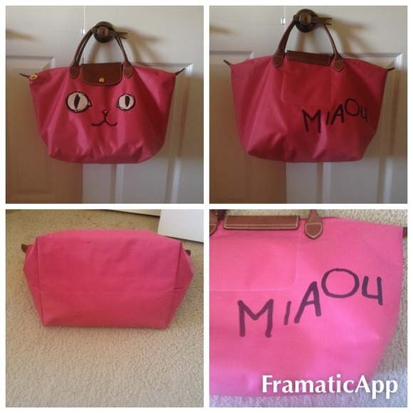 Longchamp Pink Cat MIAOU Tote