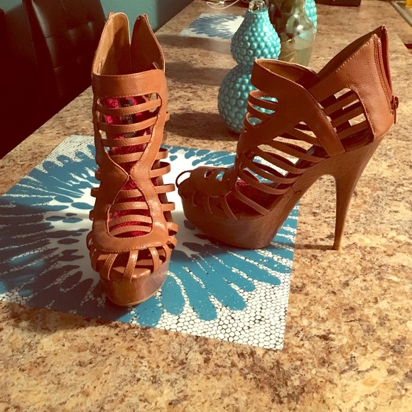 Natural Tan Strappy Heels