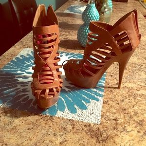 Natural Tan Strappy Heels