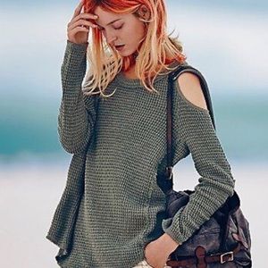 Free People sunset open shoulder thermal pullover