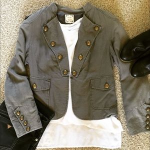 Grey Military Style Blazer