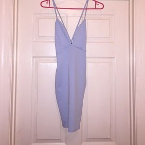 Sky blue cross back dress