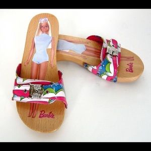 Barbie pink Dr scholl's wooden sandals