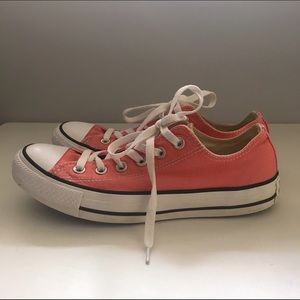 Coral converse low tops