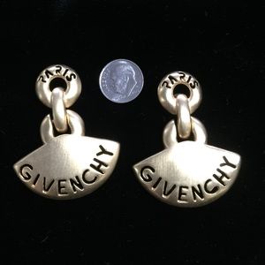 Vtg Givenchy muted gold tone pierced earrings.