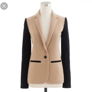 J. Crew Factory contrast knit blazer.