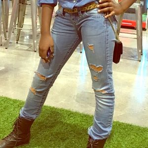 True Religion Skinny ripped jeans
