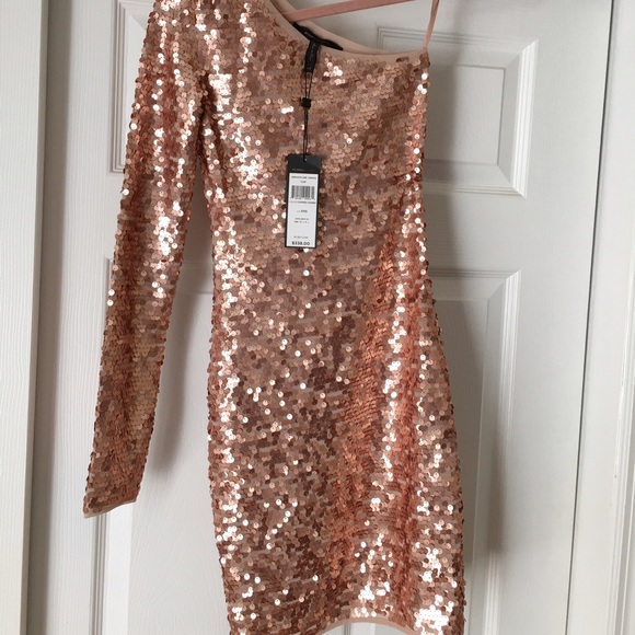 BCGB MAXAZRIA one-shoulder w/allover sequin dress - Picture 2 of 3