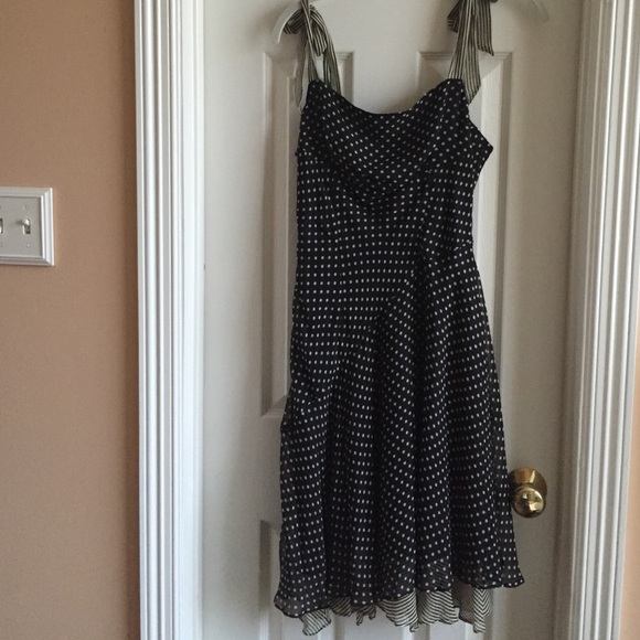 Black polka dot dress