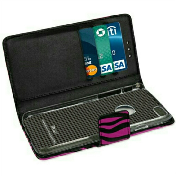 📱Iphone 6/6S hot pink zebra wallet case - Picture 3 of 4