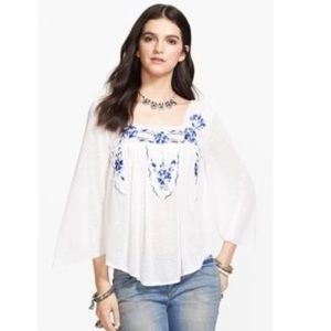 Free People Bed Of Roses Embroidered Top (size M)