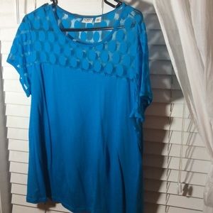 Turquoise polka dot shirt 18/20 plus