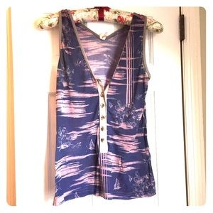 $5 MOVING SALE!!! Tissue-Thin Tank with Buttons