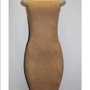 Midi Suede Tube Bodycon Dress