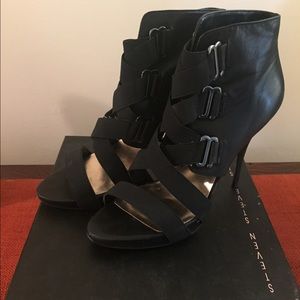 Black "Steven" strappy sandals