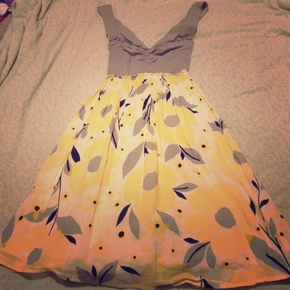 Yellow and grey (gray) flower sundress