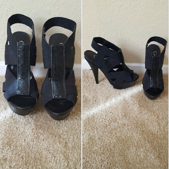 Jessica Simpson Black Stiletto Platforms