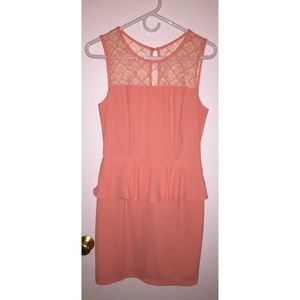 Peach Peplum Dress