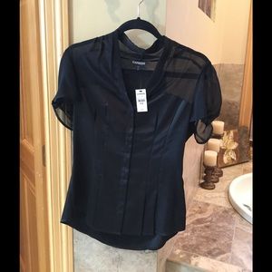 Short sleeve black dress shirt