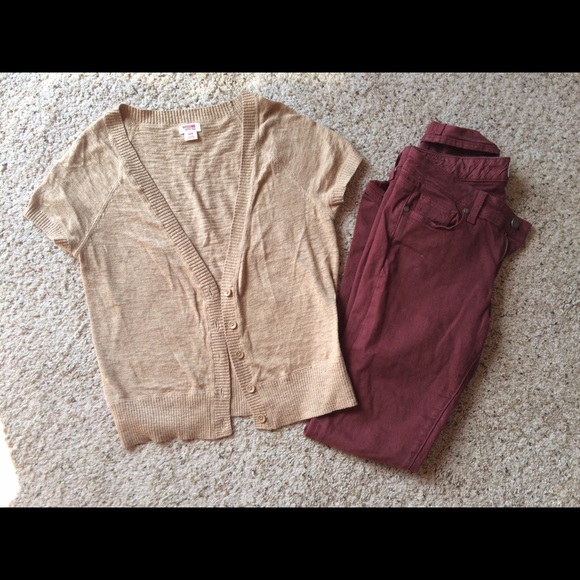 Mossimo Tan Short Sleeve Cardigan