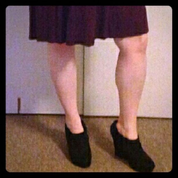 Black Wedge Booties