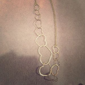 Silver Hearts Long Necklace