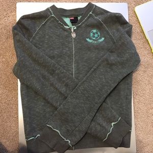 Diesel zip up light jacket crew neck olive