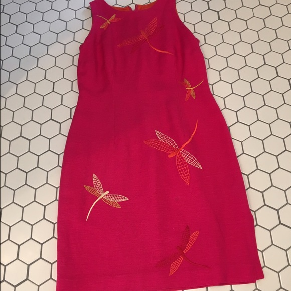 Dragonfly summer dress with great orange lining. - Picture 1 of 4