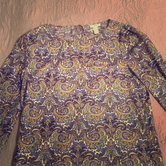 JCrew Paisley silk shirt