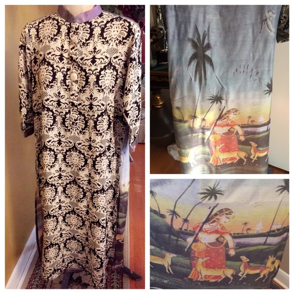 Indian Digital Printed Long Shirt - Agha Noor - Picture 1 of 1
