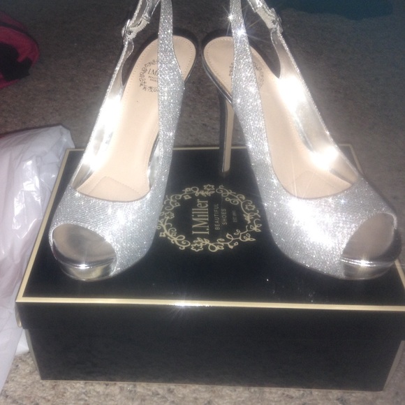 Brand new silver open toe heels
