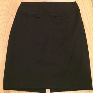 Express black pencil skirt/faux belt & side zipper