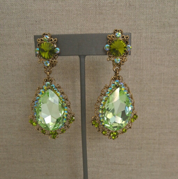 Peridot & Russian Peridot C.Z. & Crystal Earring - image 1