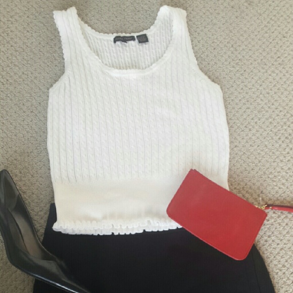 SOLD...Sleeveless Knit Top with Scalloped Collar