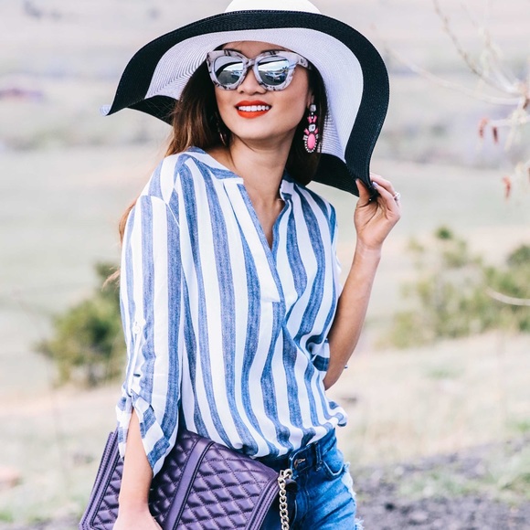 Striped Boyfriend Tunic Shirt - Picture 3 of 3