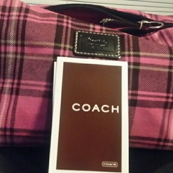 Coach purse- black and pink plaid