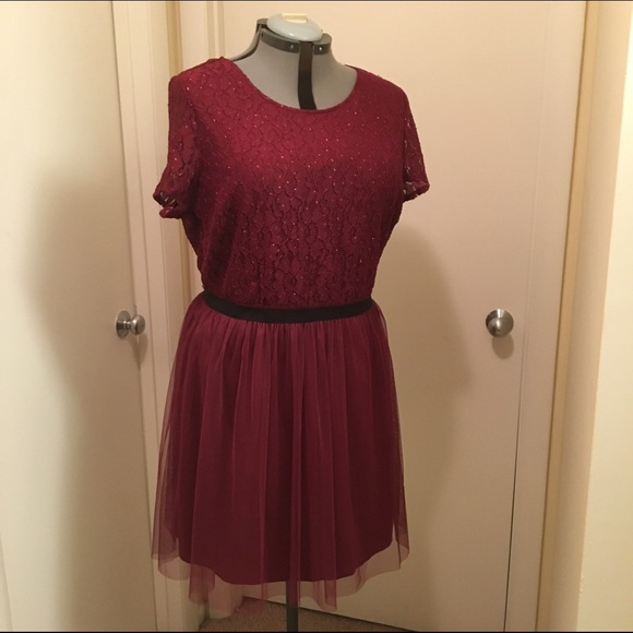 Burgundy sparkle/tulle dress