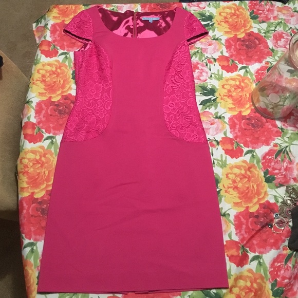 ANTONIO MELANI Dresses & Skirts - Antonio Melani Fuschia dress with lace detail