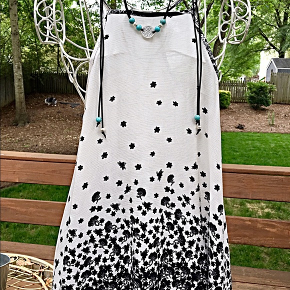Ivory/black print trapeze dress! LAST CHANCE - Picture 4 of 4