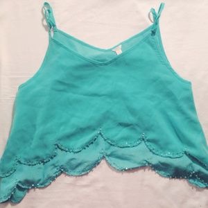 Scalloped Crop Top