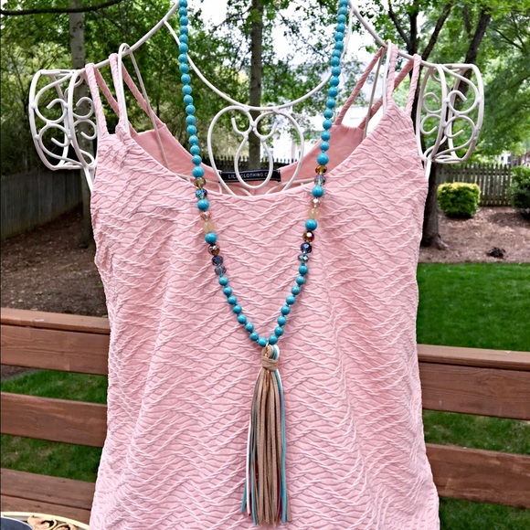 Darling blush ruffled tank!  LAST CHANCE - Picture 2 of 3