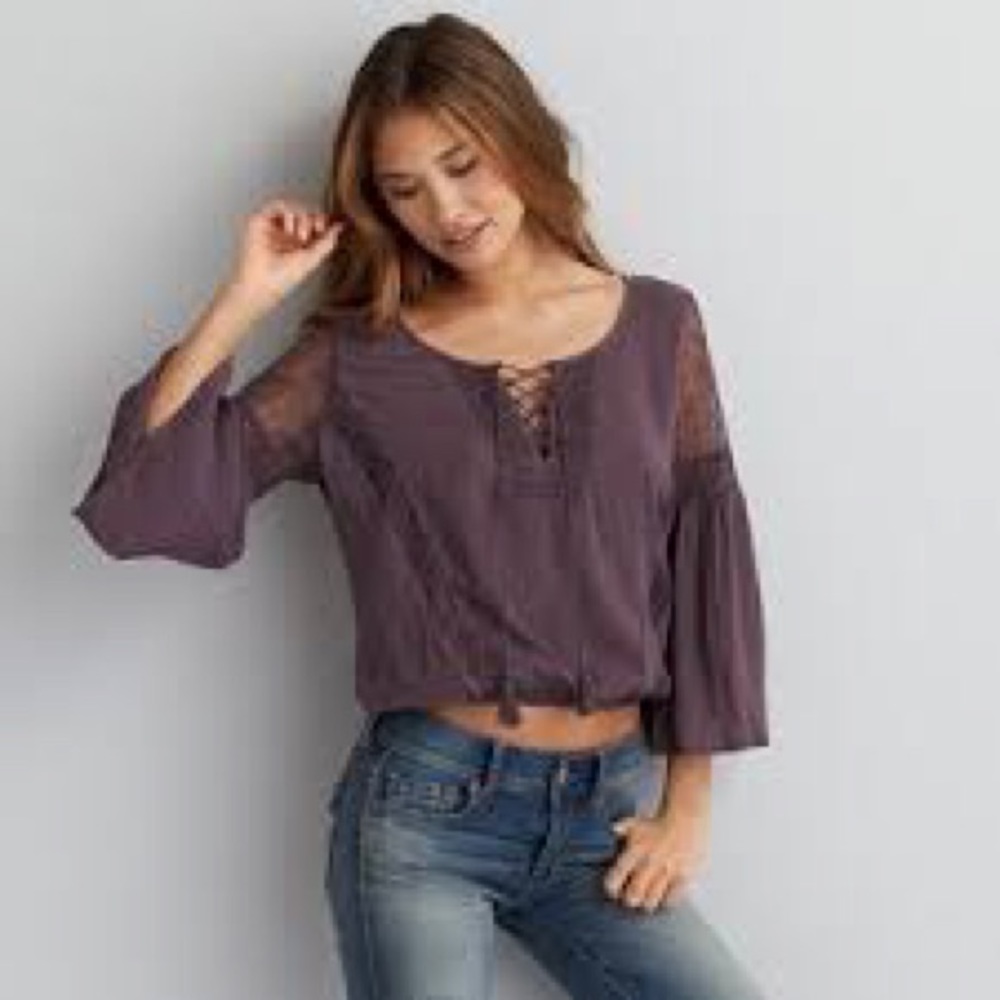 AE Purple Peasant Shirt