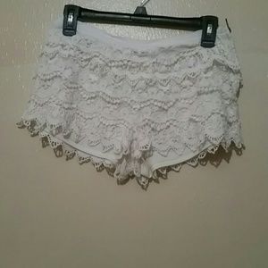 White lace shorts