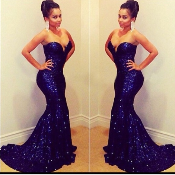 Black Sequin Gown