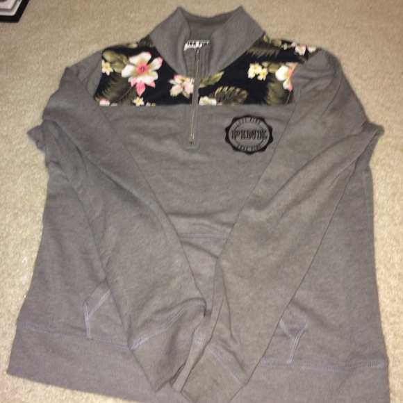 pink 1/4 zipped sweatshirt