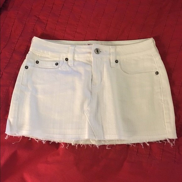 White Denim Tilt Skirt