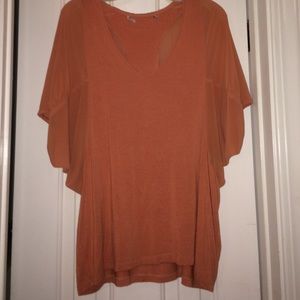 Salmon colored flowy blouse